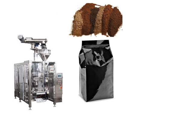 Αυτόματη κάθετη μηχανή συσκευασίας τετραπλή σακούλα με βαλβίδα απαέρωσης για 250g σκόνη καφέ